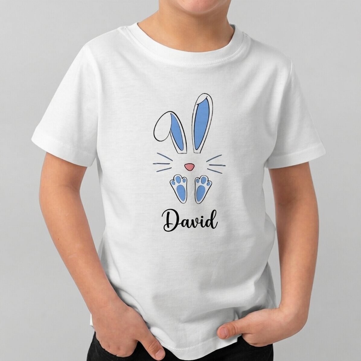 Personalised cotton T-shirt for children with name - Easter Bunny