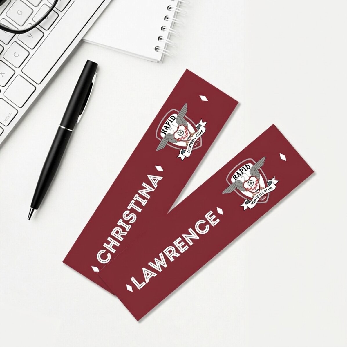 Personalised FC Rapid bookmark with name