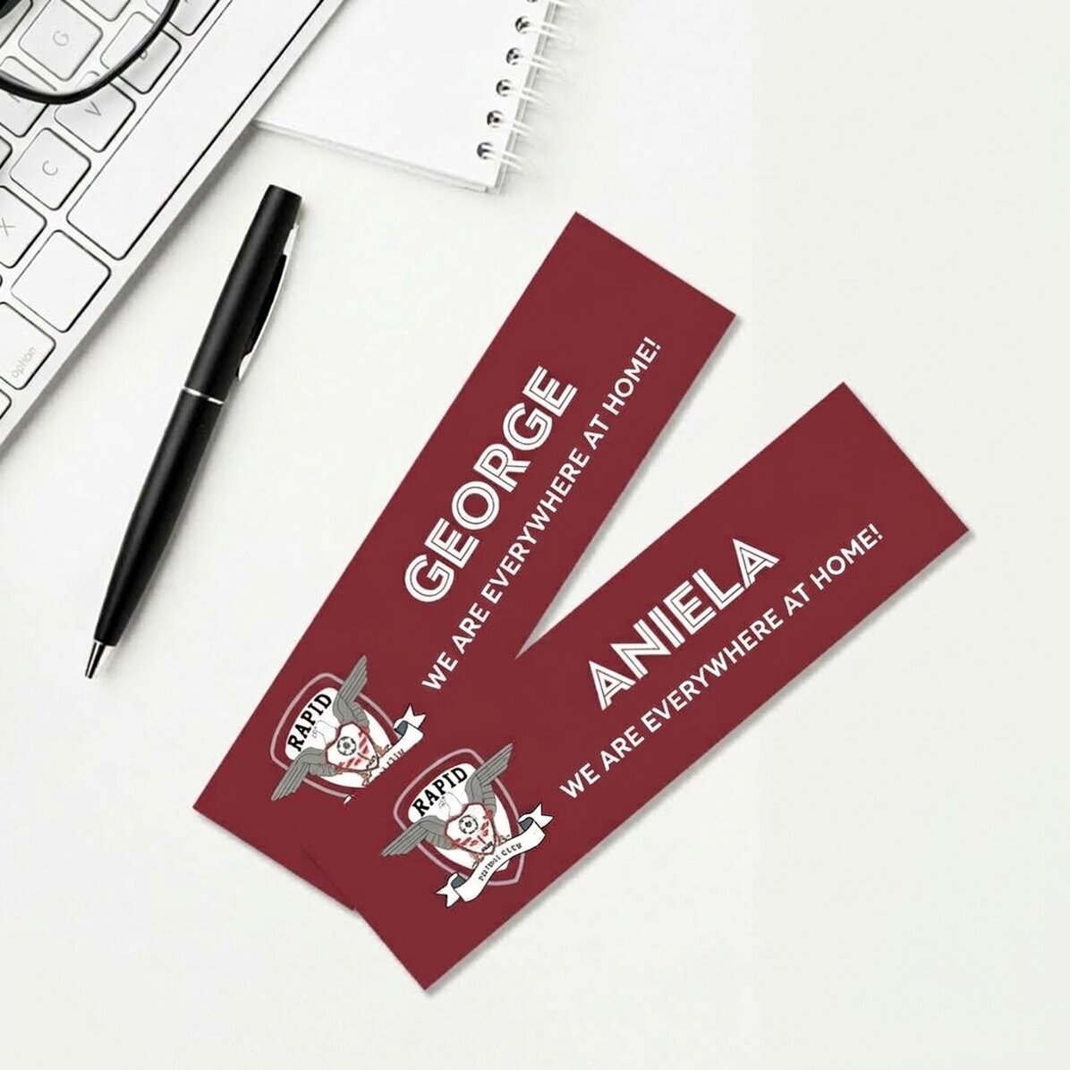 FC Rapid bookmark personalised with name and message