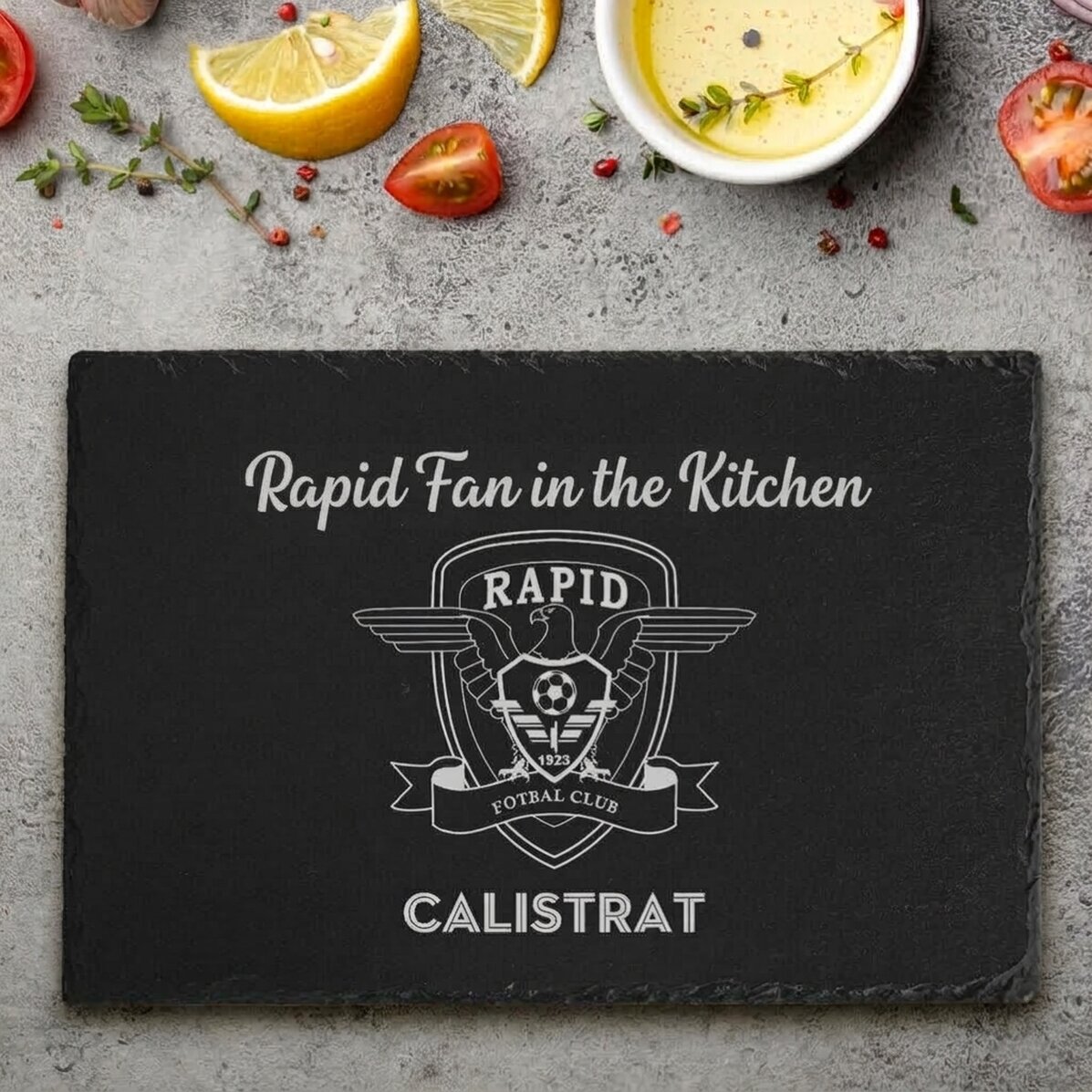 FC Rapid engraved slate plaque personalised with name and message