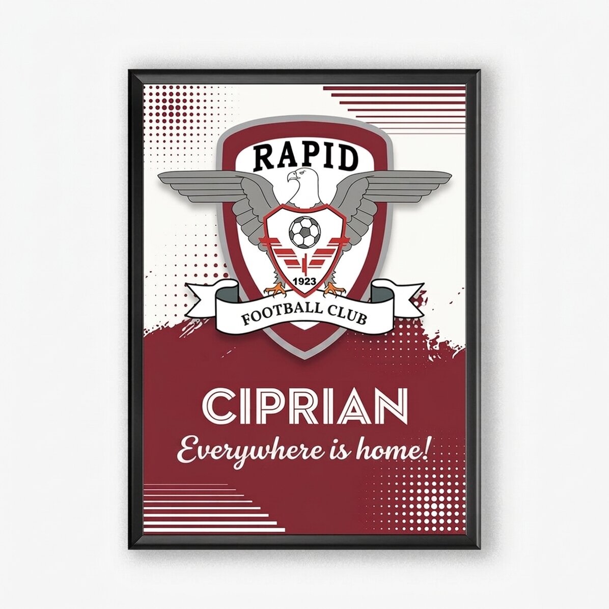 Personalised FC Rapid painting with name and message