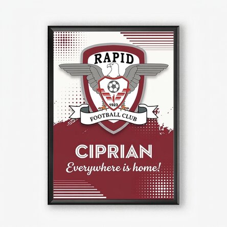 Personalised FC Rapid painting with name and message