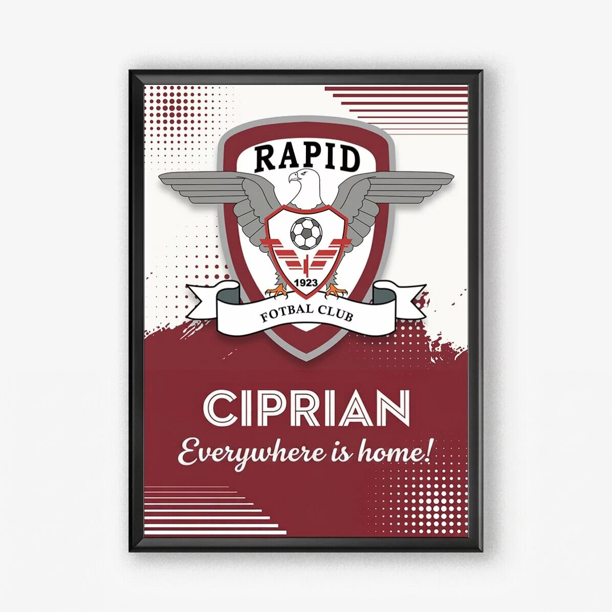 Personalised FC Rapid painting with name and message