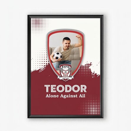 Personalised FC Rapid painting with photo and message