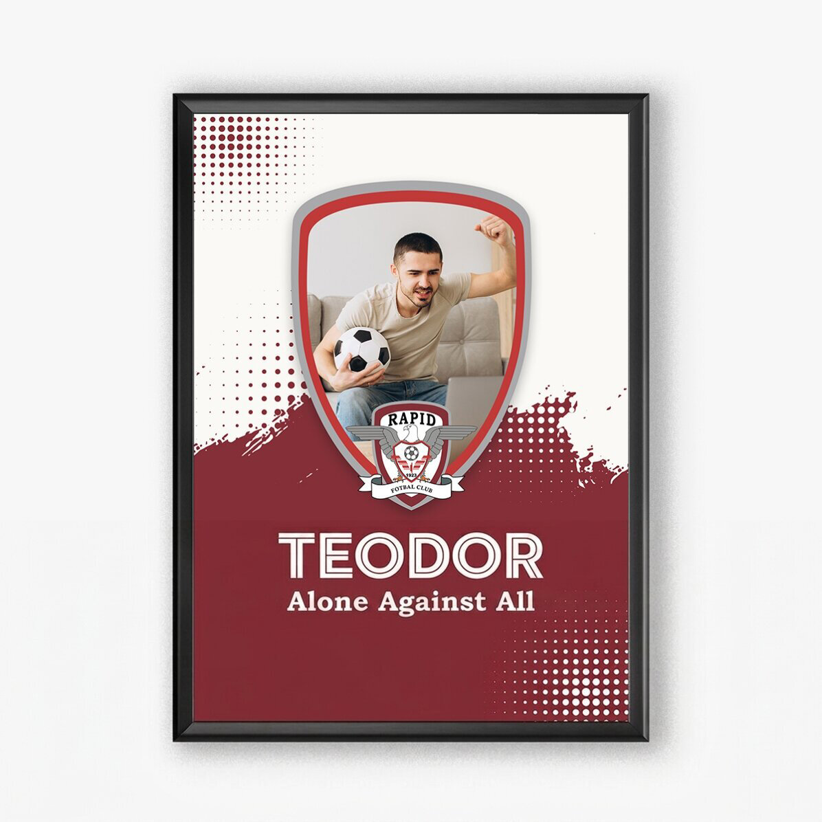 Personalised FC Rapid painting with photo and message