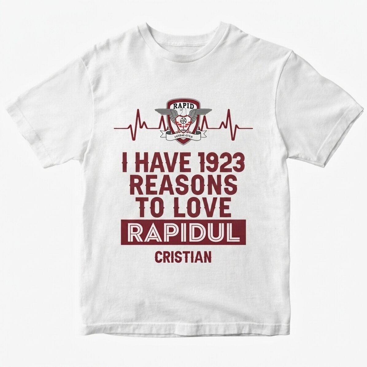 FC Rapid customised cotton T-shirt with text - 1923 reasons to love Rapid