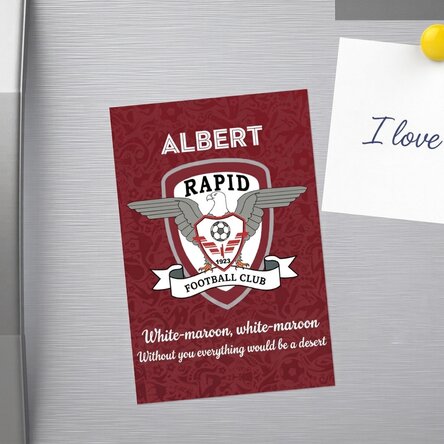 FC Rapid magnet 10x15 cm personalised with name and message