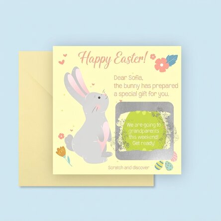 Personalised scratch card with message - From the Easter Bunny