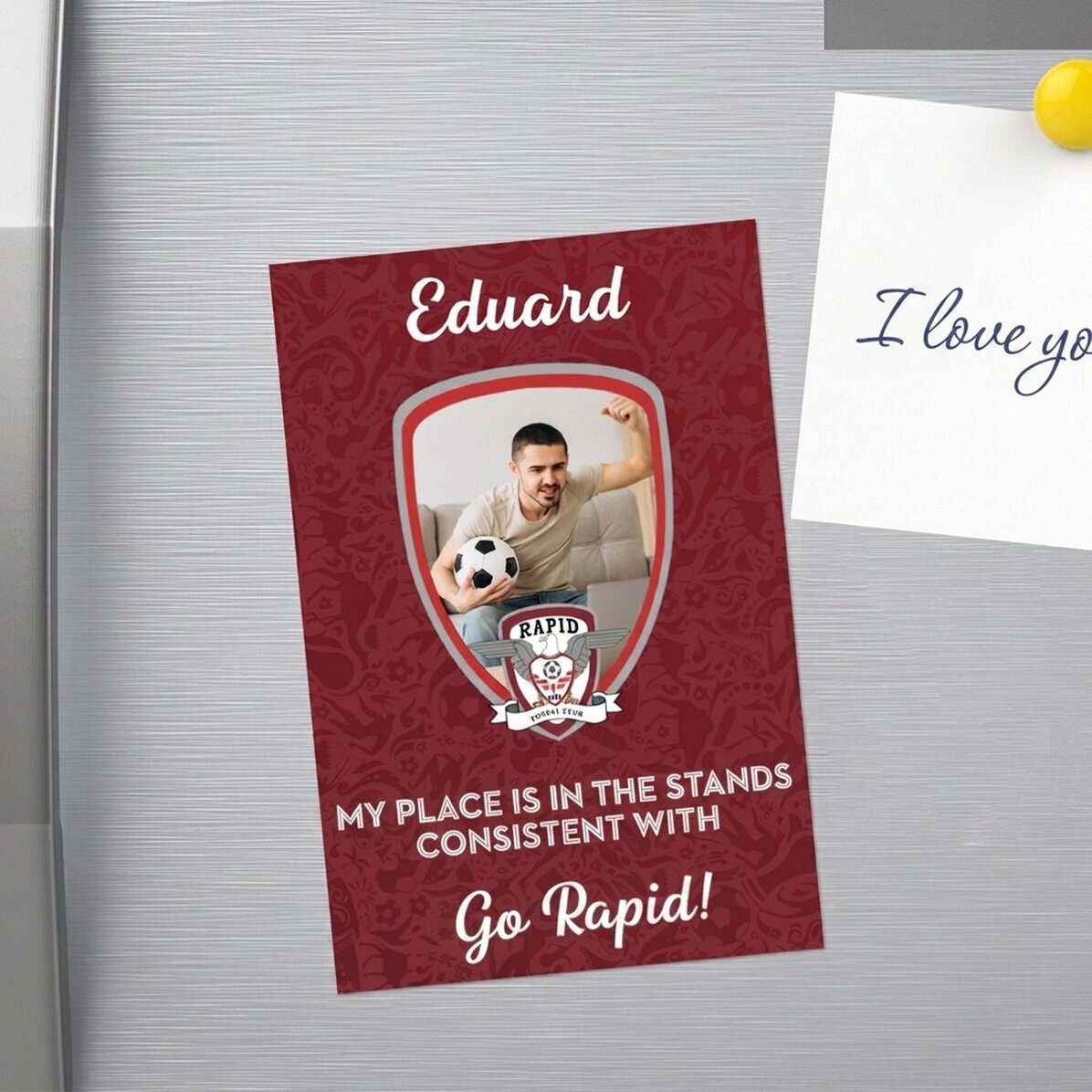FC Rapid magnet 10x15 cm personalised with photo and message