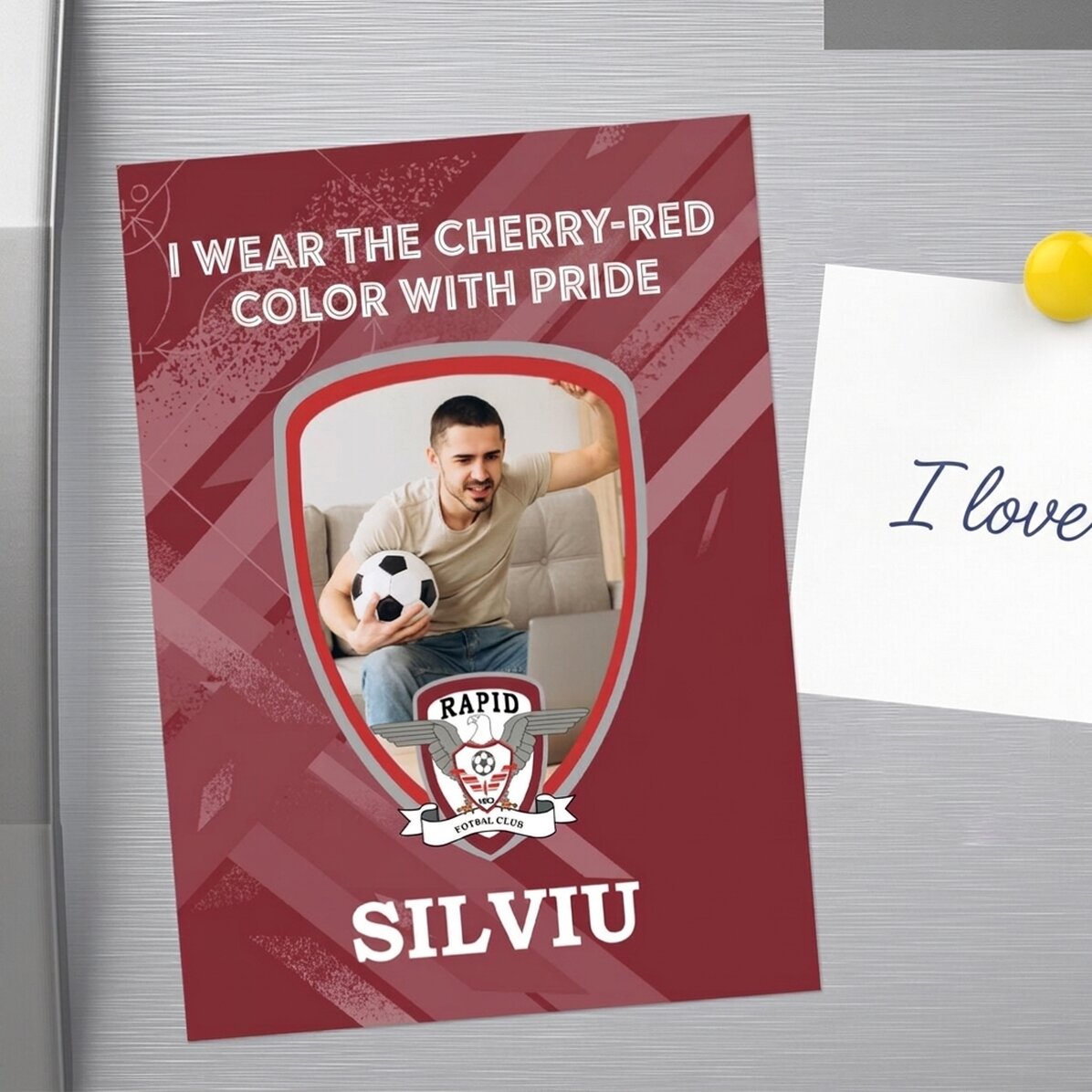 FC Rapid magnet 13x18cm personalised with photo and message