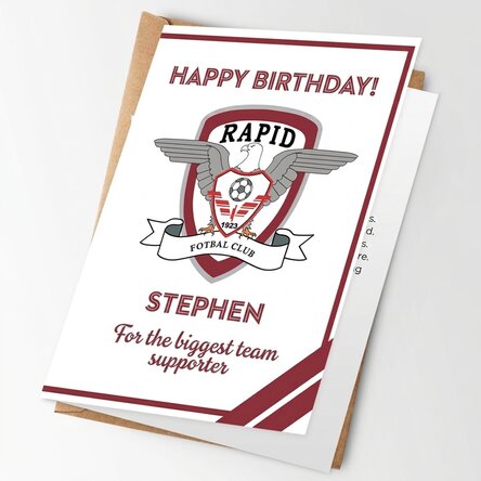 Personalised FC Rapid greeting card with message