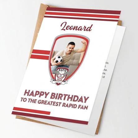 Personalised FC Rapid greeting card with photo and message