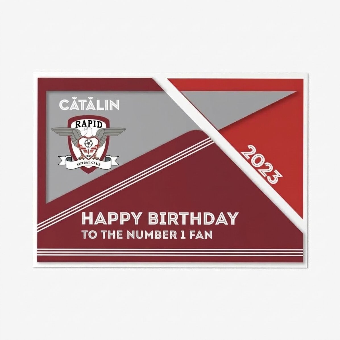Personalised FC Rapid card with name and message