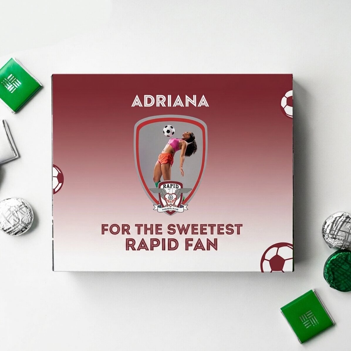 FC Rapid candy box personalised with photo and message