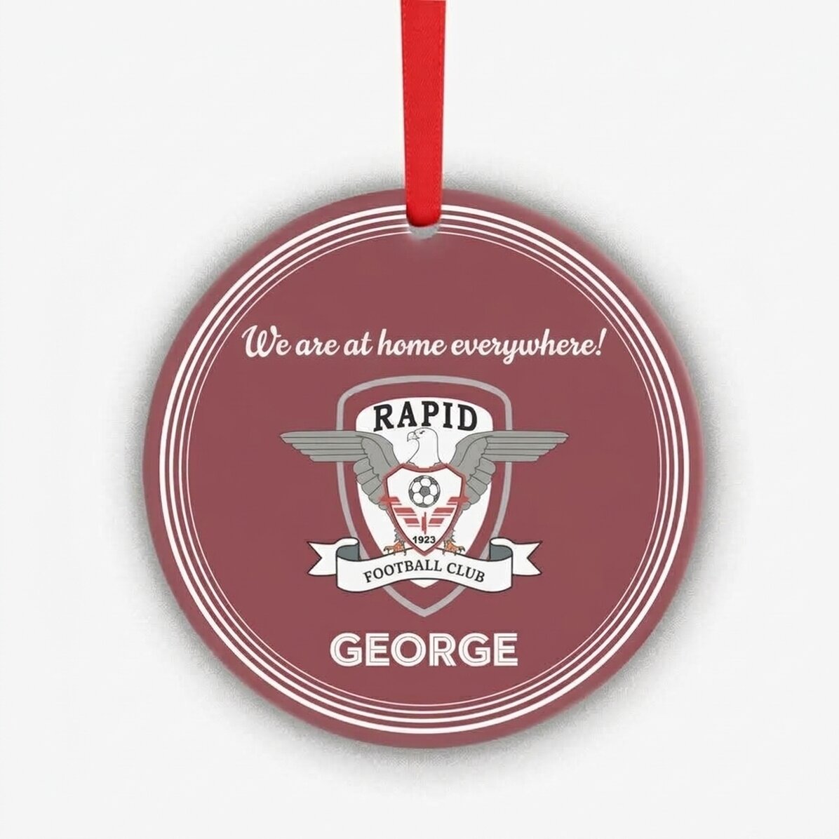 Round FC Rapid ornament personalised with name and message