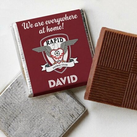 FC Rapid mini chocolate bar personalised with name and message