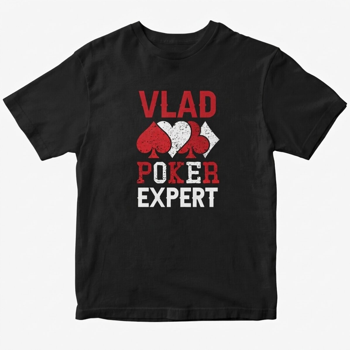 Custom cotton T-shirt with text - Poker expert