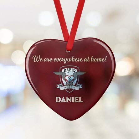 FC Rapid heart ornament personalised with name and message