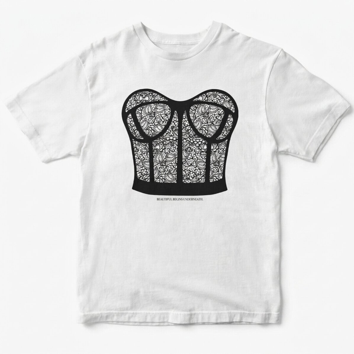 Custom cotton T-shirt with text - Corset