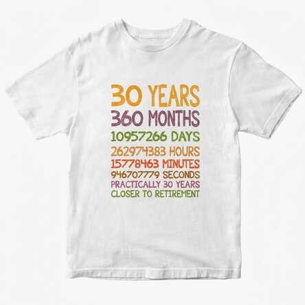 Custom cotton T-shirt with text - 30 years
