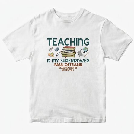 Custom cotton T-shirt with text - Teaching is my superpower