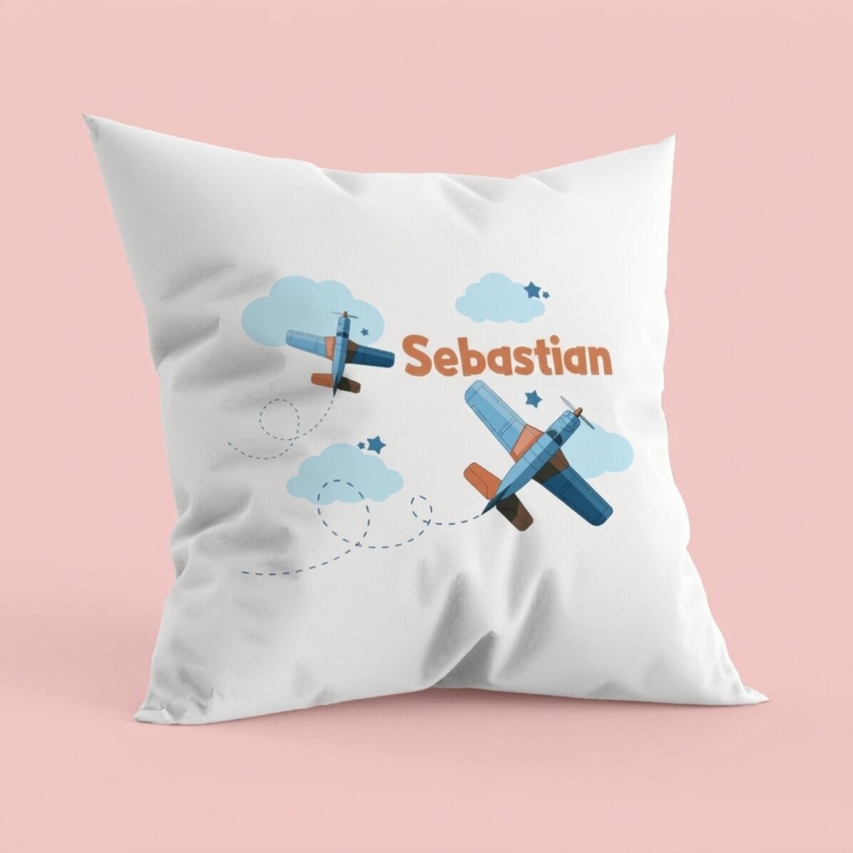 Personalised cushion with text - Airplanes