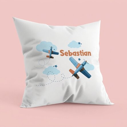 Personalised cushion with text - Airplanes