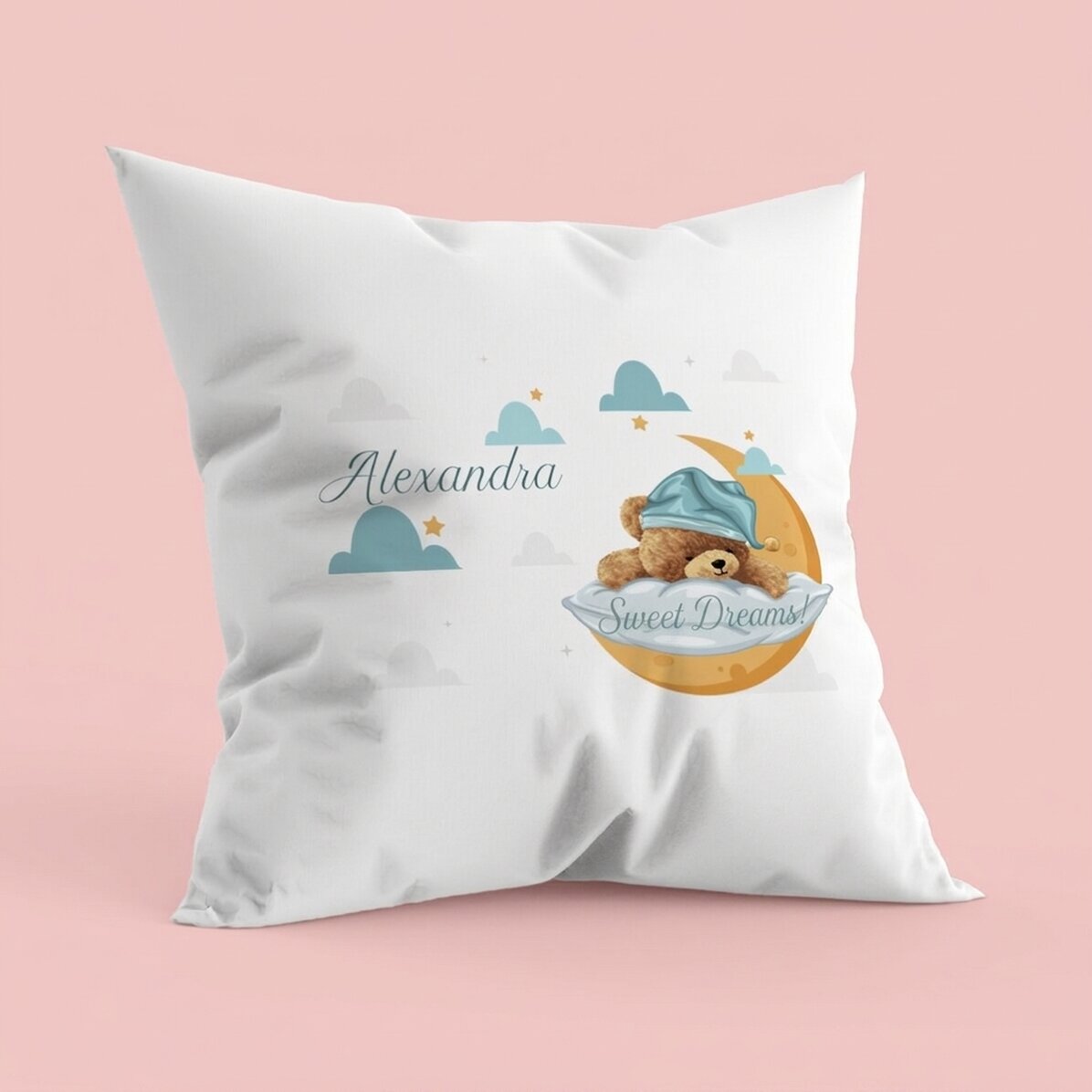 Personalised cushion with text - Bear