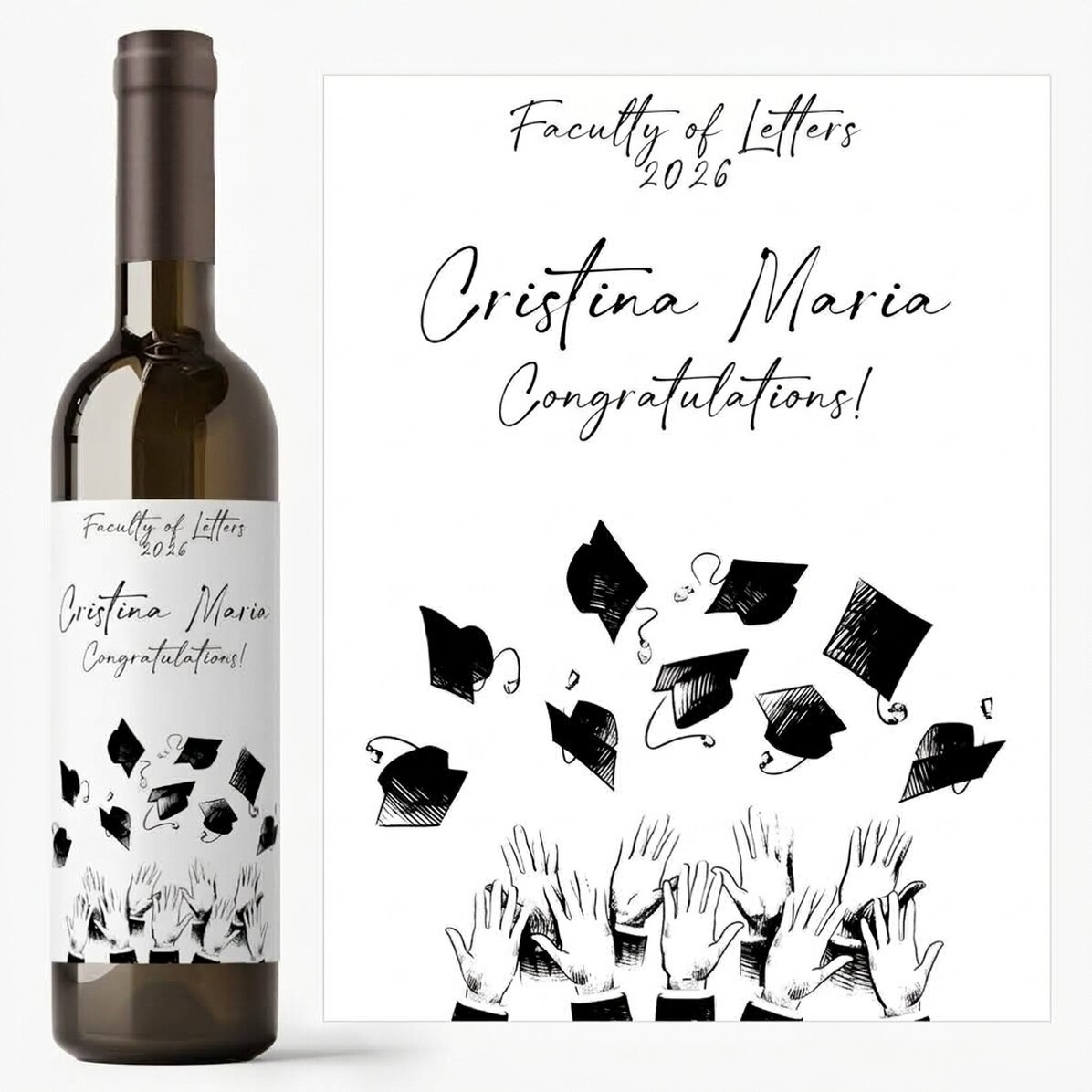 Personalised wine with message - Graduation ceremony