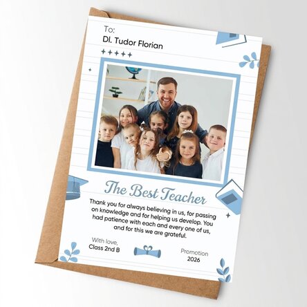 Personalised card with message - End of school year