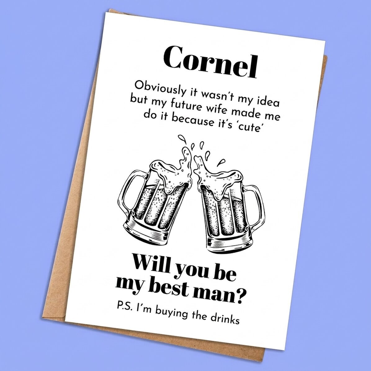 Personalised card with text - Best man invitation