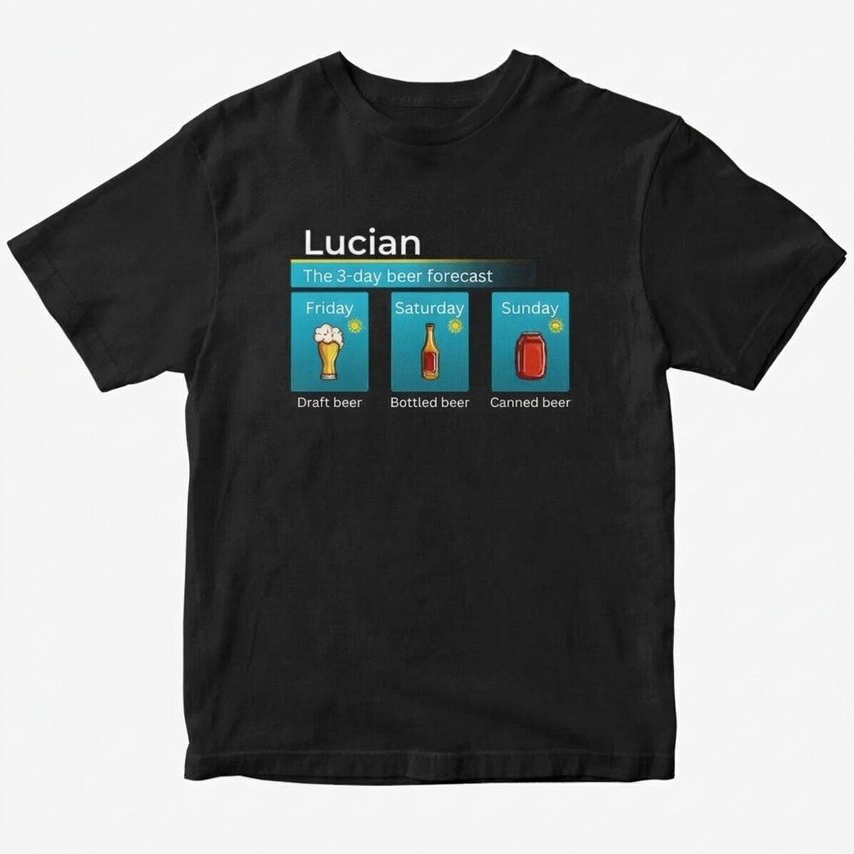 Custom cotton T-shirt with text - Beer forecast