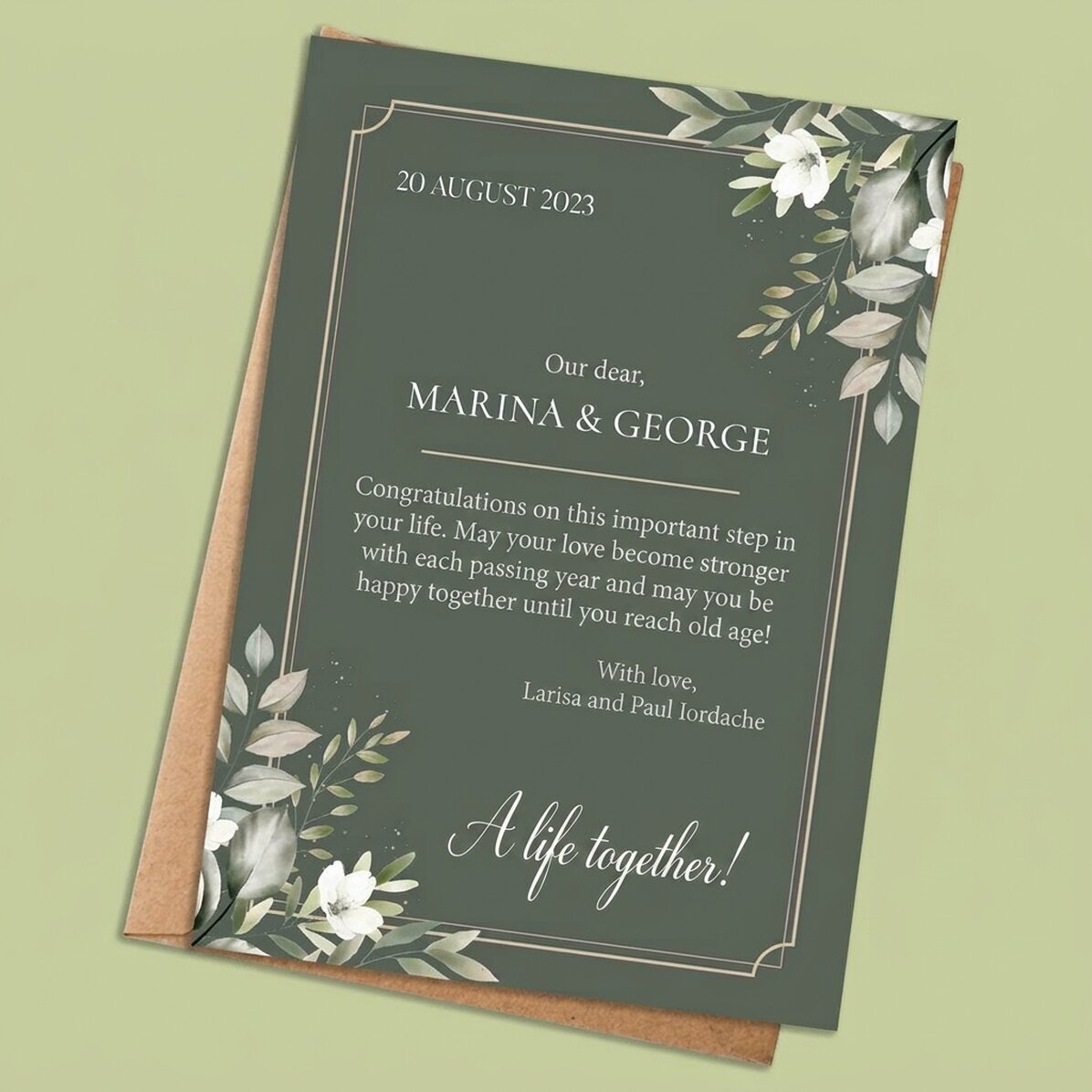 Personalised card with text - Stone House