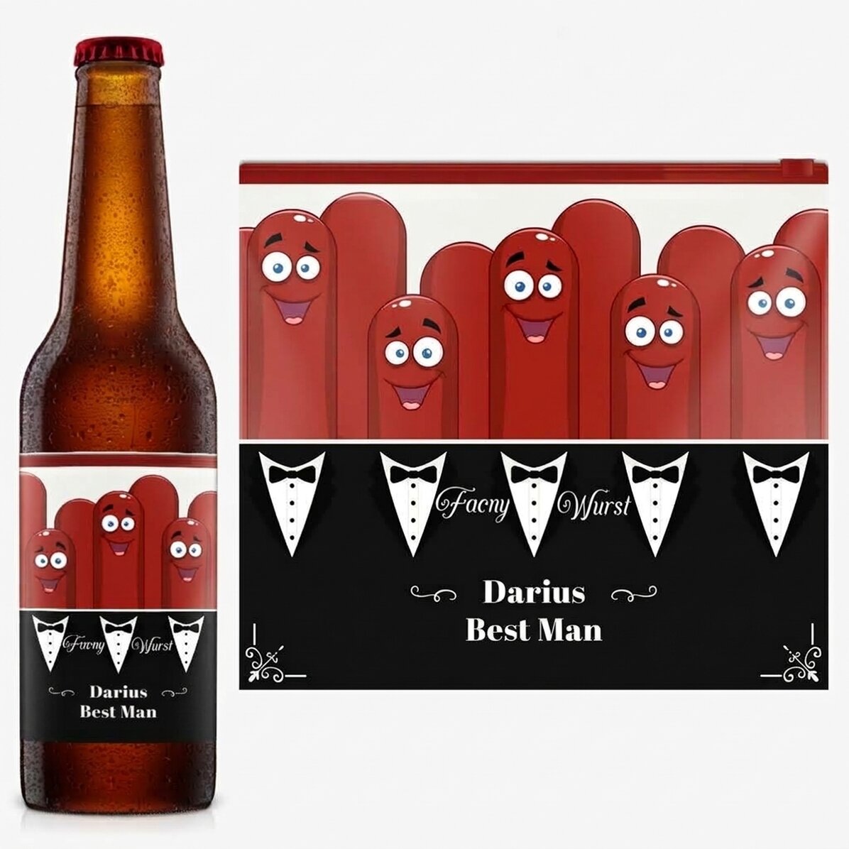 Personalised beer with text - Fancy Wurst
