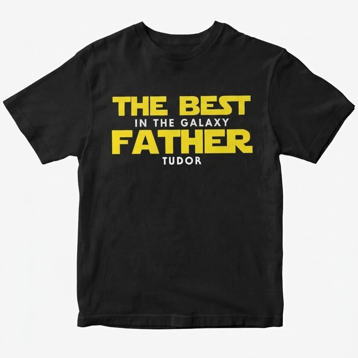 Custom cotton T-shirt with text - Best father of the galaxy