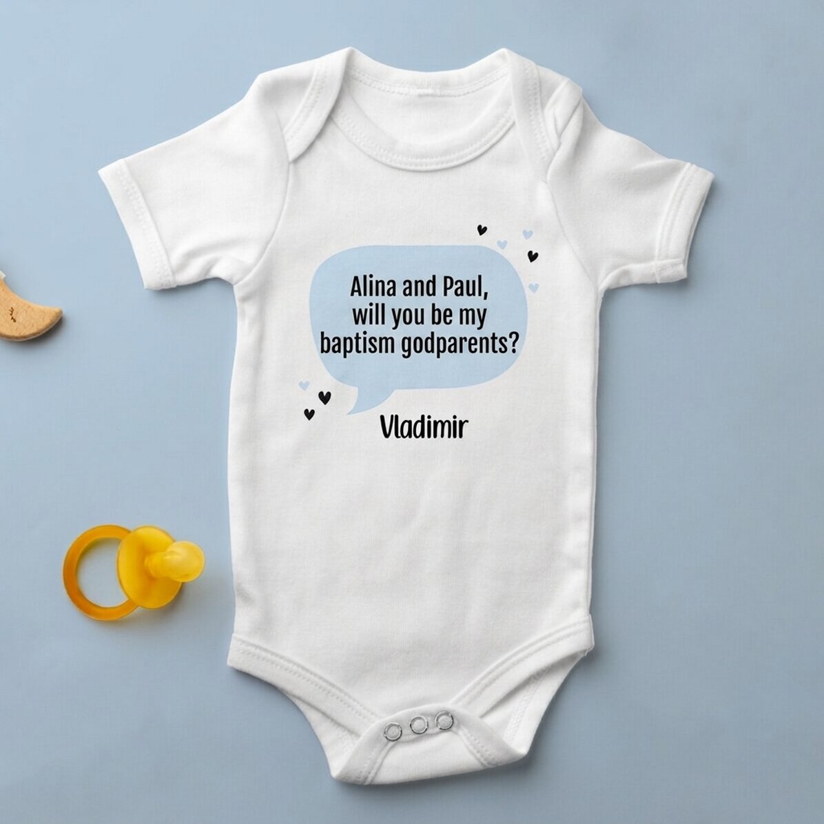 Personalised baby bodysuit with message - Nashi request