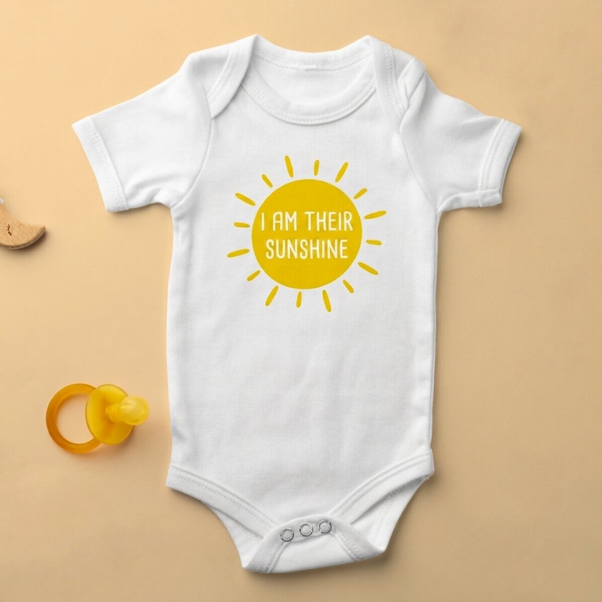 Personalised baby bodysuit with message - Sunshine