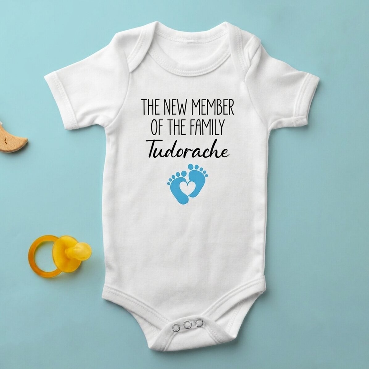 Personalised baby bodysuit with message - New member
