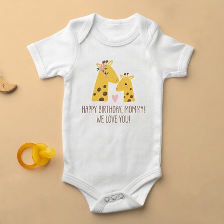 Personalised baby bodysuit with message for mums