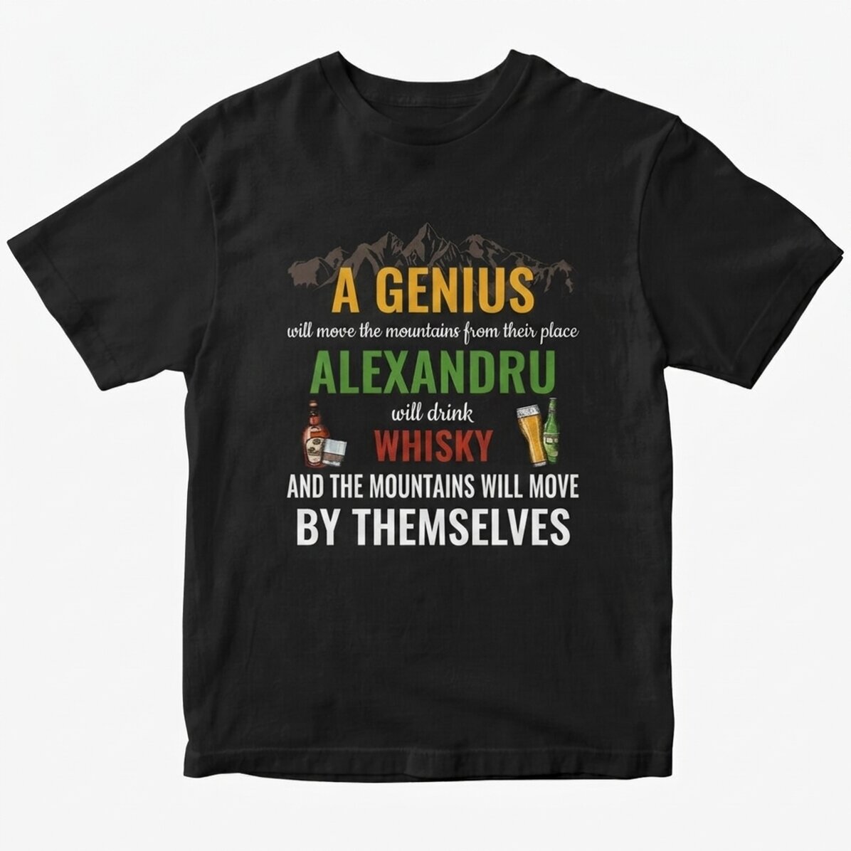 Custom cotton T-shirt with text - Move mountains