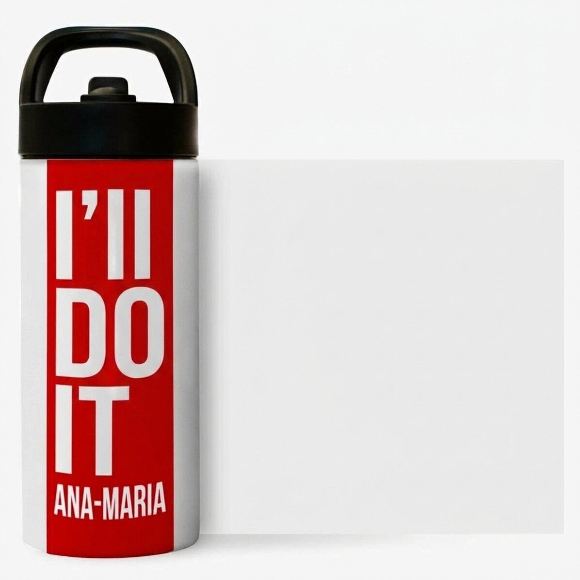 Thermos with handle and straw personalised with name - Don