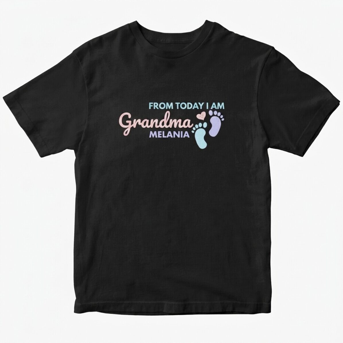 Personalised cotton T-shirt with text - From today I am a grandmother