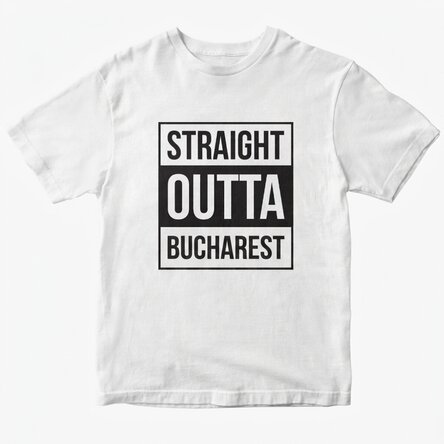 Custom cotton T-shirt with text - Straight outta