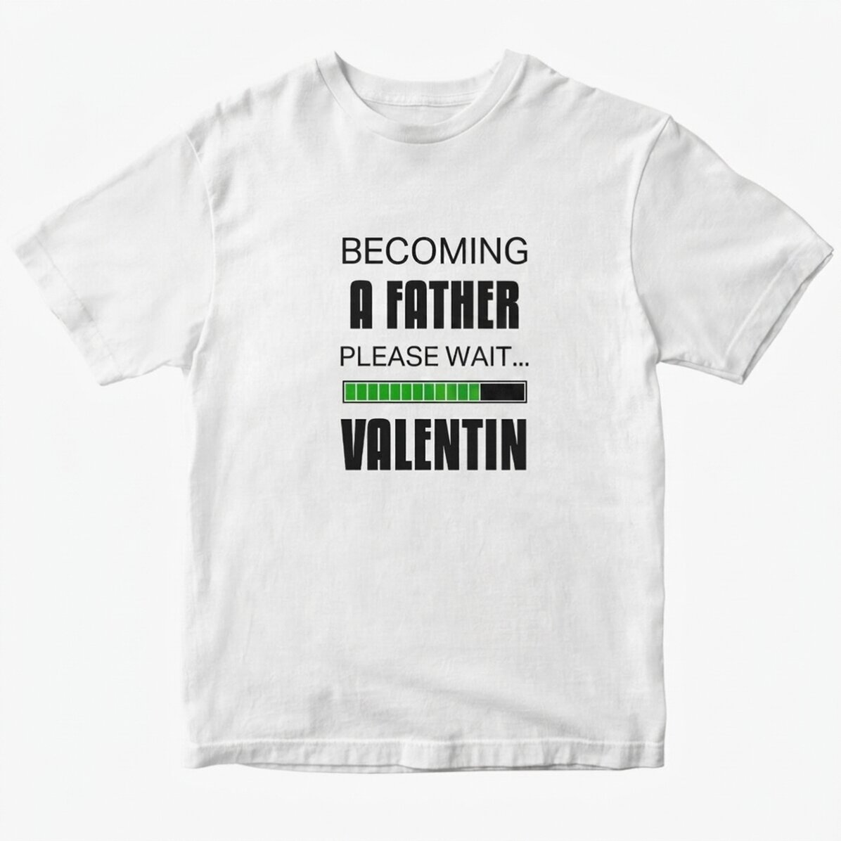 Custom cotton T-shirt with text - Becoming a father