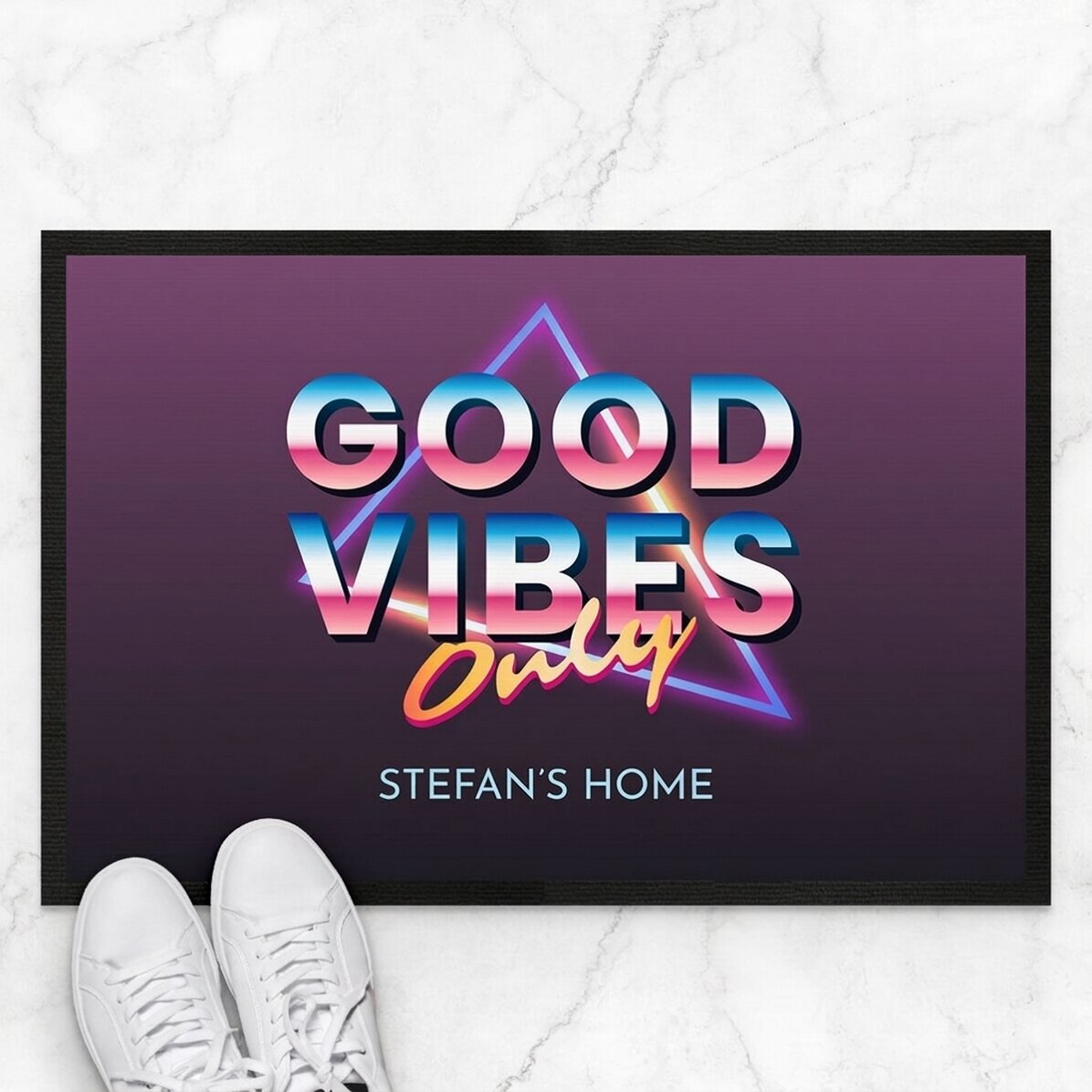 Personalised entrance mat with text - Good vibes only