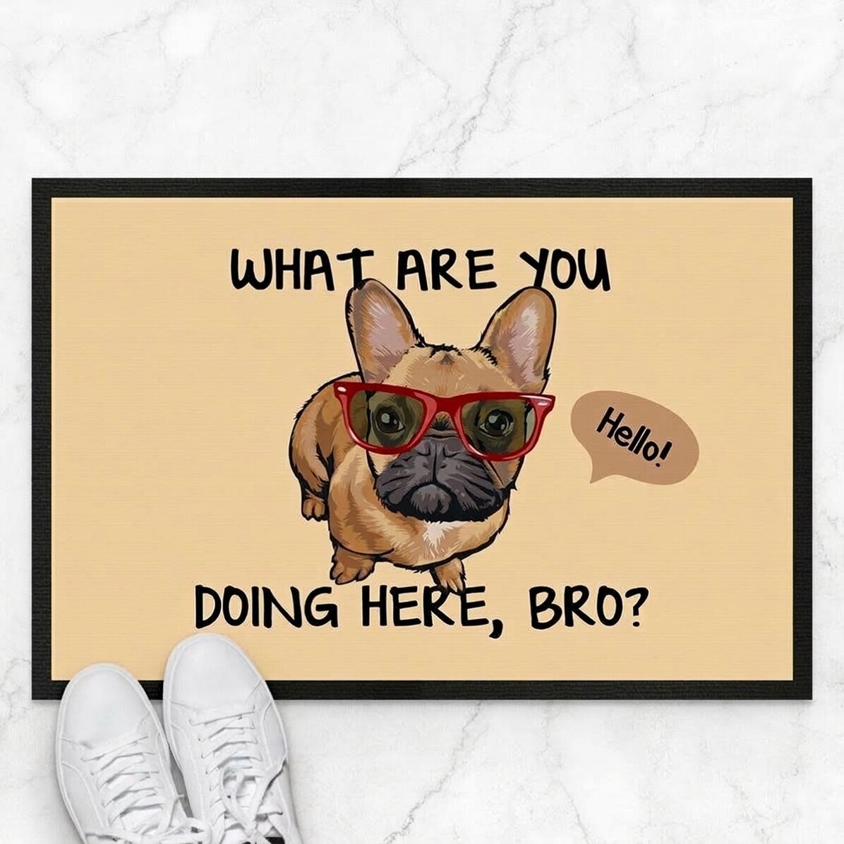 Personalised entrance mat with text - Funny dog