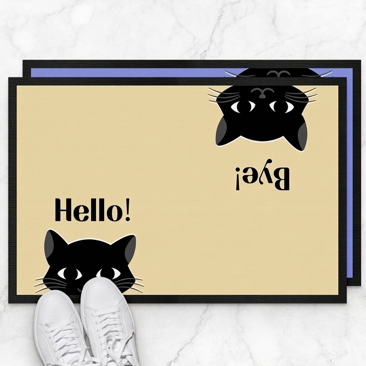 Personalised entrance mat with text - Cats