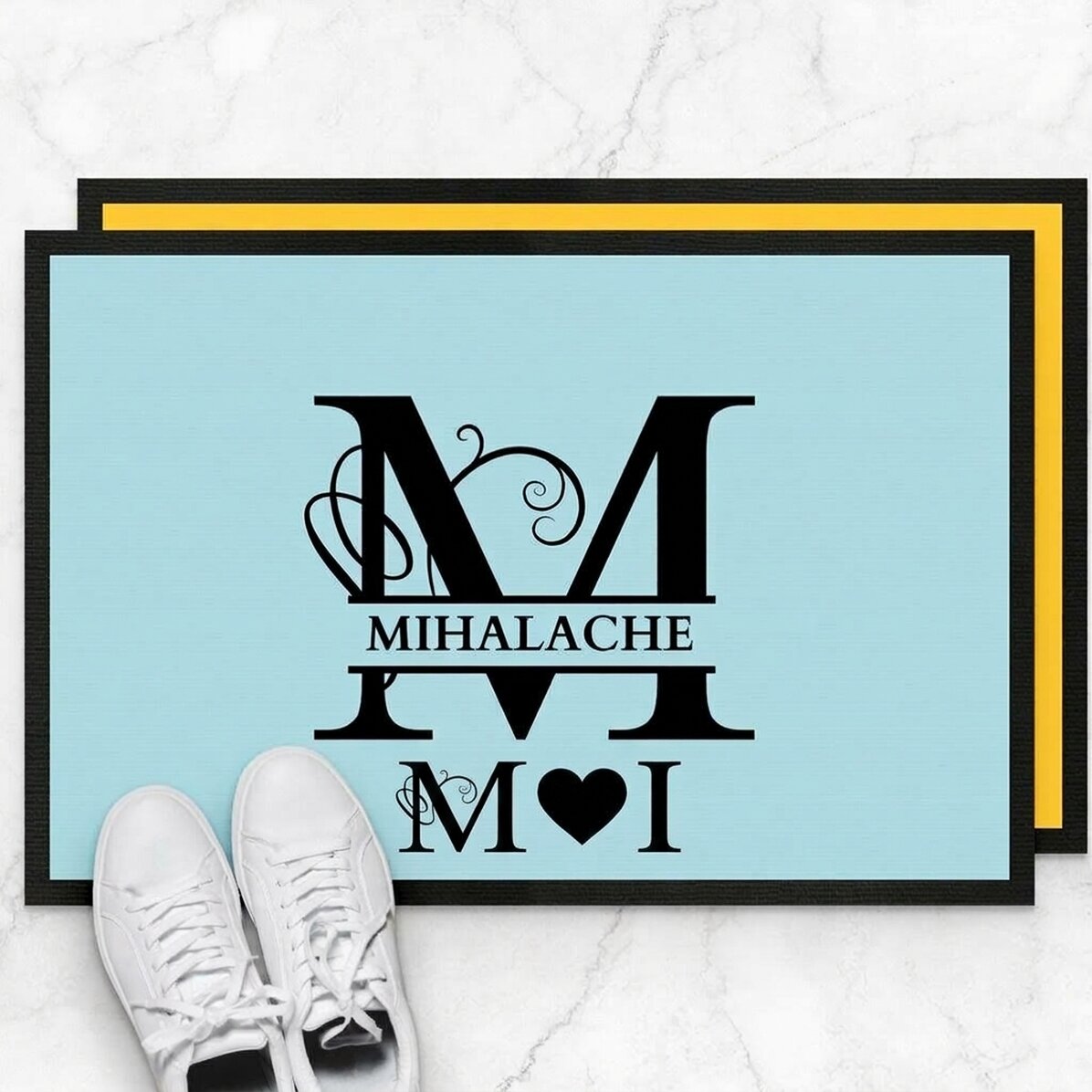 Personalised entrance mat with text - Monogram