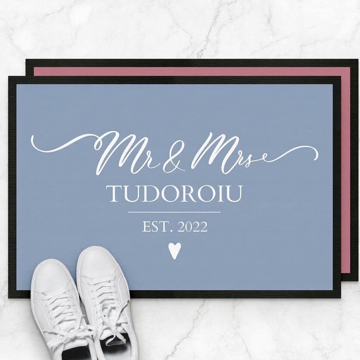 Personalised entrance mat with text - Mr and Mrs