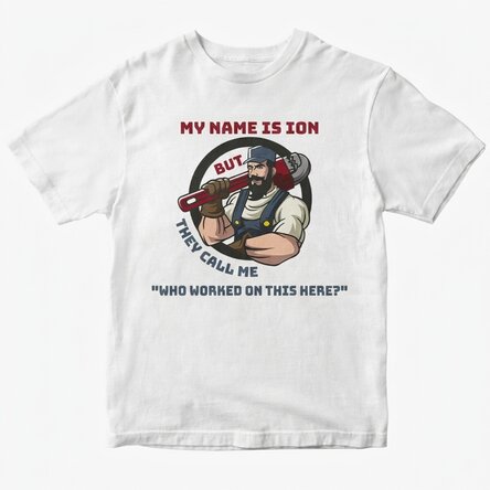 Custom cotton T-shirt with text - Plumber